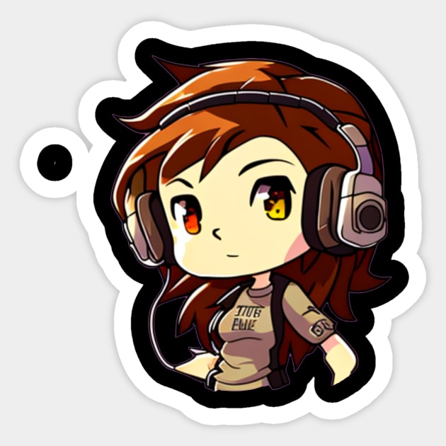 Girl Video Game Character - Gamer Girl Sticker by TriHarder12